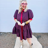 Oddi Red Plaid Babydoll Dress