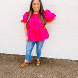 Hot Pink Bow Top