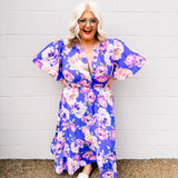Botanical Paradise Dress in Blue