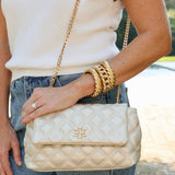 Caroline Hill Leigh Quilted Crossbody Pearl Quilted