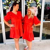 Oddi Dark Red Babydoll Dress