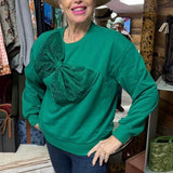 Queen of Sparkles Emerald Bow Crew