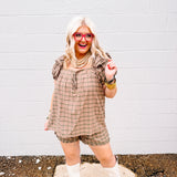 Oddi Camel Plaid Set