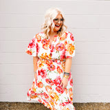 Botanical Paradise Dress is White