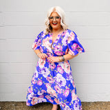 Botanical Paradise Dress in Blue