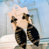 Black Football Earring