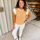 Oddi Orange Stripe Top