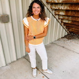 Oddi Orange Stripe Top