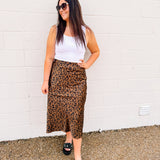 Brown Leopard Skirt