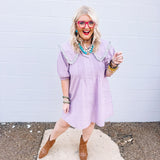 Oddi Shirt Dress in Lavender Combo