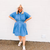Pearl Snap Denim Dress