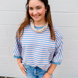 Oddi Funky Stripes Top in Blue Multi
