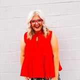 Oddi Out on the Town Top in Red