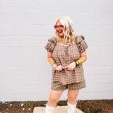 Oddi Camel Plaid Set