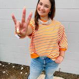 Oddi Funky Stripes Top in Orange Multi