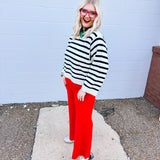 Sew in Love Black/Ivory Sweater