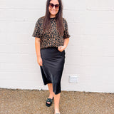 Black Satin Skirt