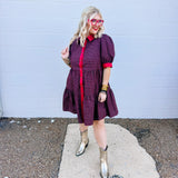 Oddi Red Plaid Babydoll Dress
