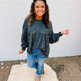 Oddi Hacci Babydoll Top in Charcoal