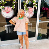 Oddi Pink and Olive Top