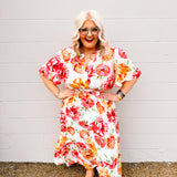 Botanical Paradise Dress is White