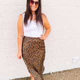 Brown Leopard Skirt