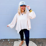 Oddi Cream V-Neck Top