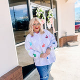 Queen of Sparkles Grey Multi Bunny Sweatshirt