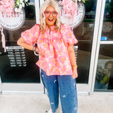 Santonni Top in Pink Floral