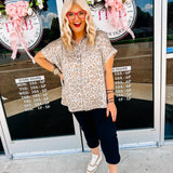 Jodifl Leopard Top in Taupe