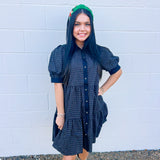 Oddi Green Plaid Babydoll Dress