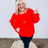 Red Holiday Bow Sweatshirt
