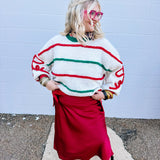 Maroon Satin Skirt