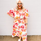 Botanical Paradise Dress is White