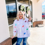 Queen of Sparkles Grey Multi Bunny Sweatshirt