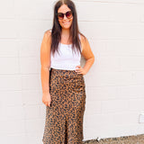 Brown Leopard Skirt
