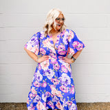 Botanical Paradise Dress in Blue