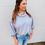 Oddi Funky Stripes Top in Blue Multi