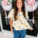 Santonni Top in Yellow Floral