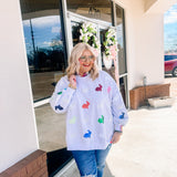 Queen of Sparkles Grey Multi Bunny Sweatshirt