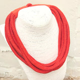 Red Rope 8 Strand Chunky Necklace
