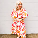 Botanical Paradise Dress is White