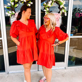 Oddi Dark Red Babydoll Dress