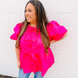 Hot Pink Bow Top