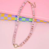 Treasure Jewels:  Cotton Candy Gemstone Necklace with Big Love Energy Charm
