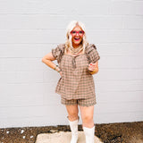 Oddi Camel Plaid Set