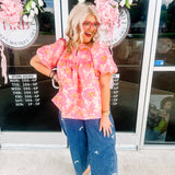 Santonni Top in Pink Floral