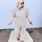 Oddi Brown Striped Top
