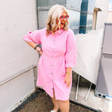 Gimme! Gimme! Gimme! Pink Denim Dress