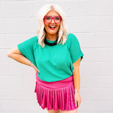 André by Unit Plus Size Kelly Green Poncho Top